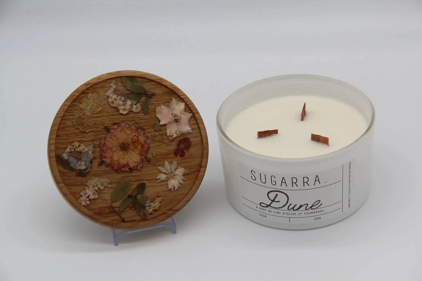 Bougie 350g avec couvercle Fleuris – Pièce n°01 Sugarra