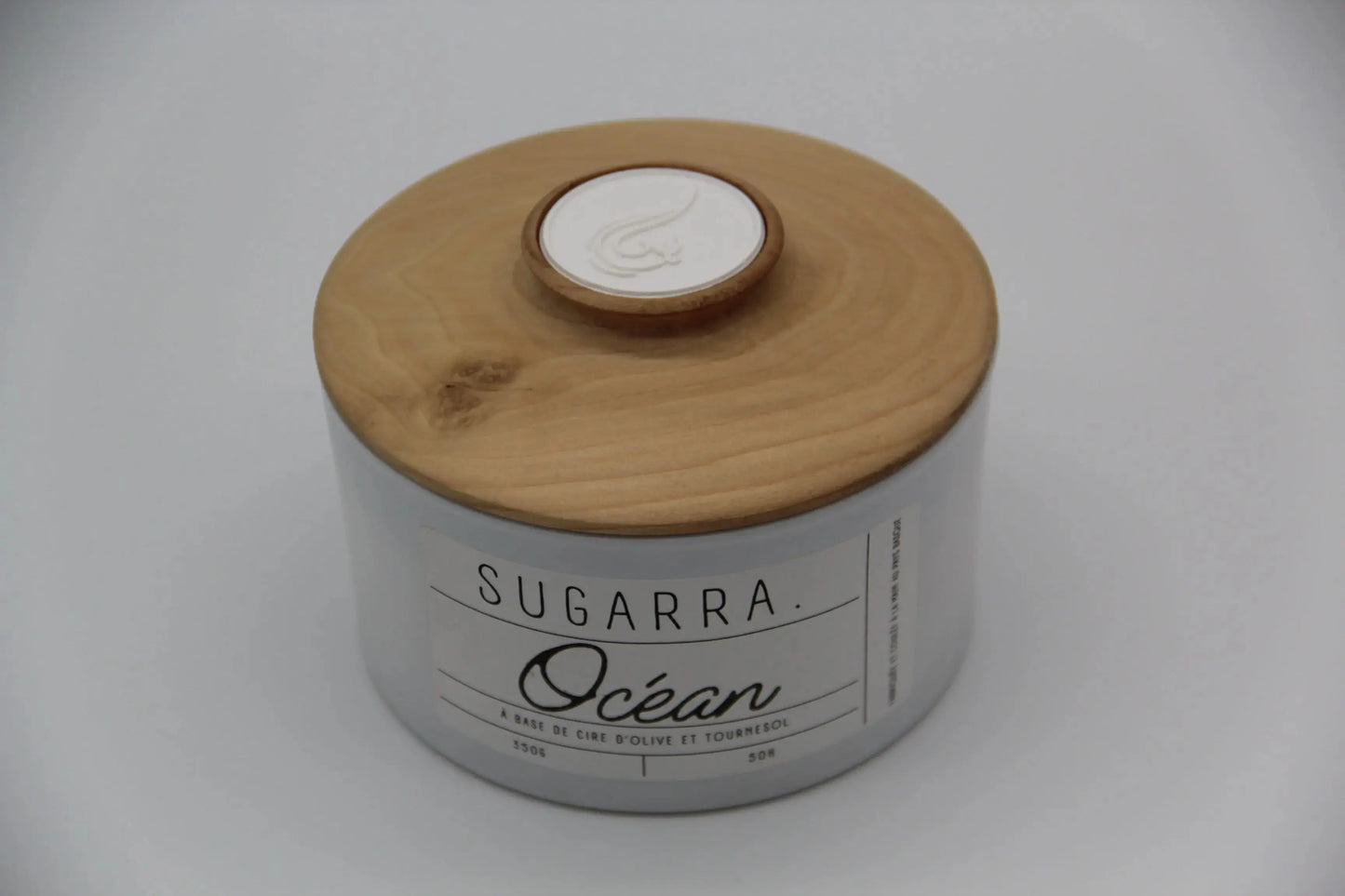 Bougie 350g avec couvercle en Chêne – Pièce n°01 Sugarra