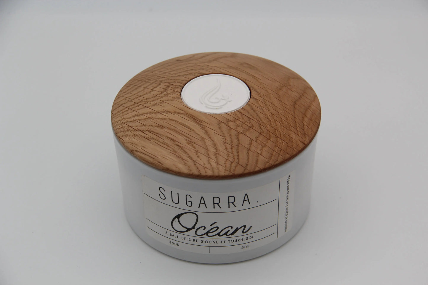 Bougie 350g avec couvercle en Chêne – Pièce n°03 Sugarra