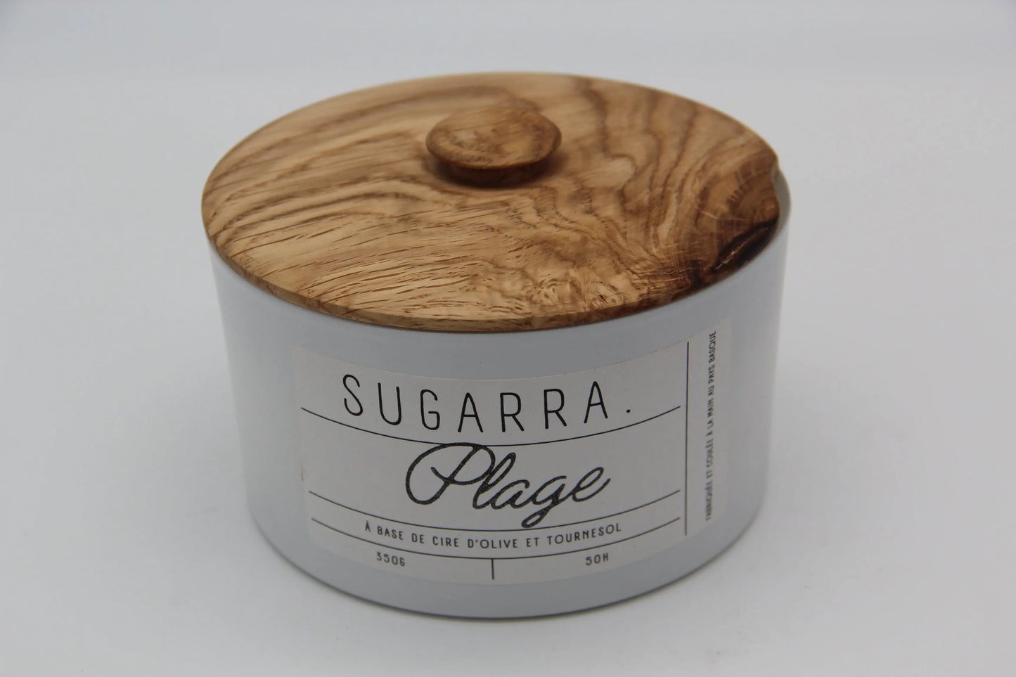 Bougie 350g avec couvercle en Chêne – Pièce n°06