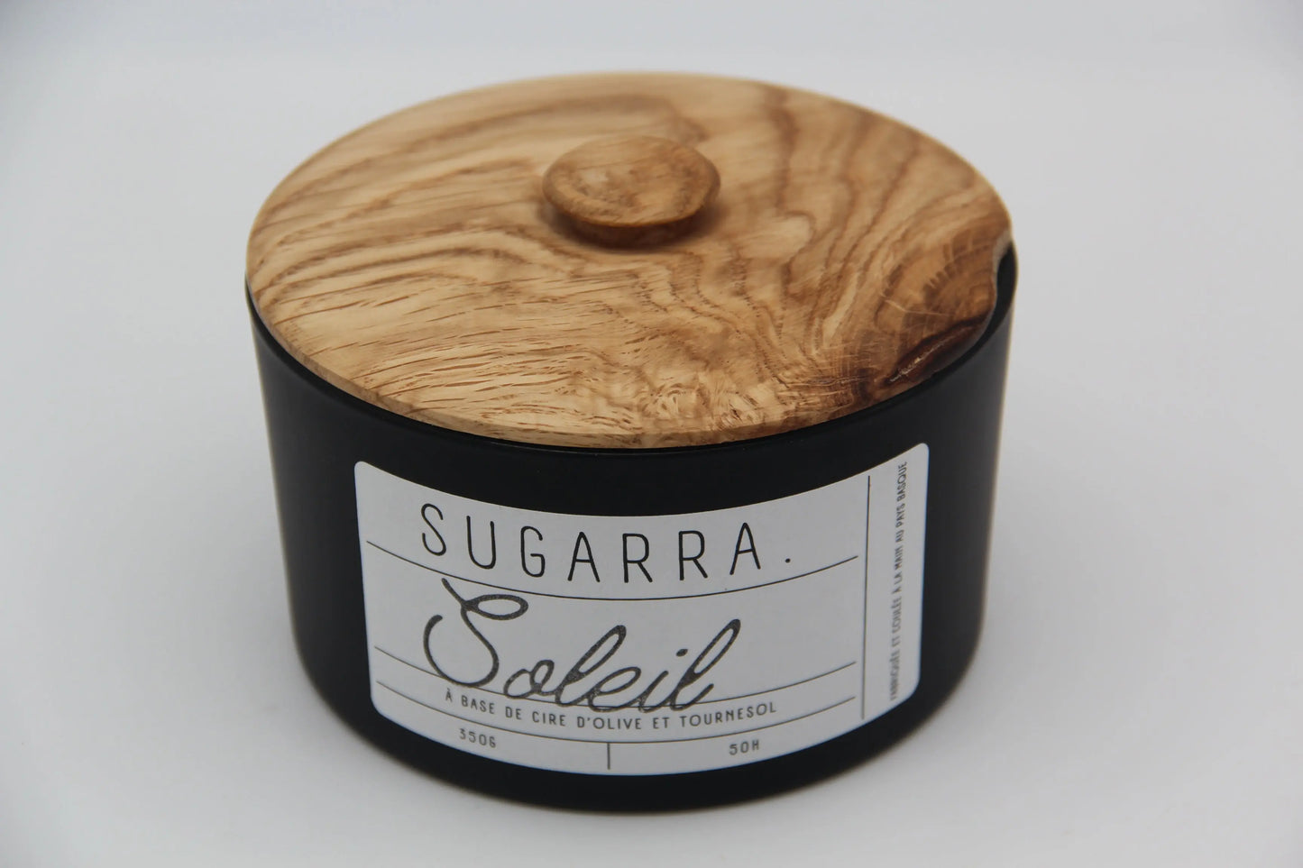 Bougie 350g avec couvercle en Chêne – Pièce n°06