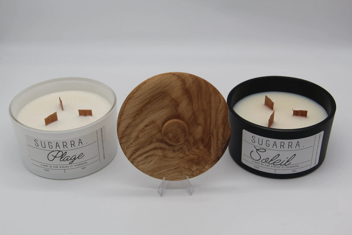 Bougie 350g avec couvercle en Chêne – Pièce n°06