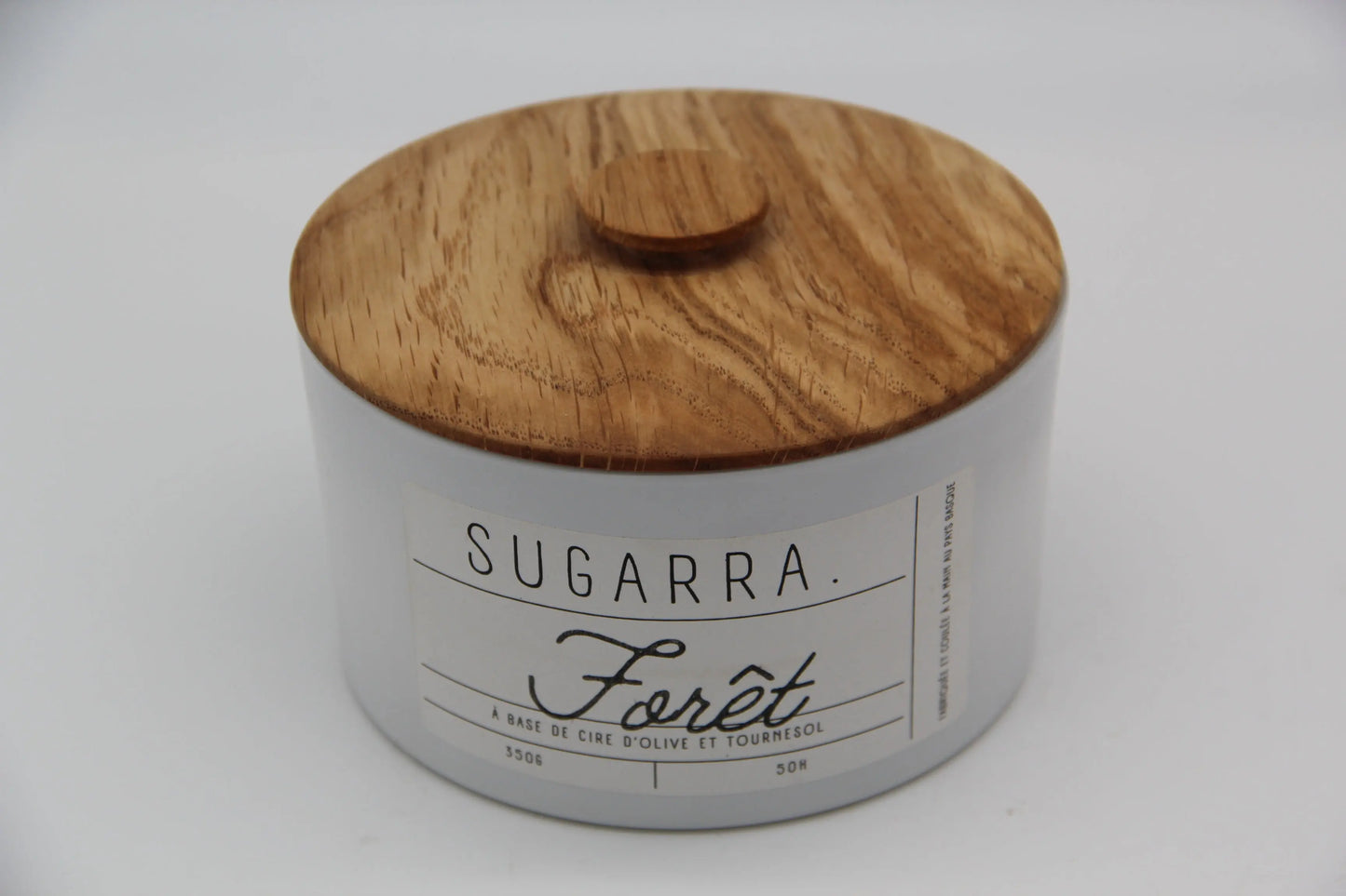 Bougie 350g avec couvercle en Chêne – Pièce n°07