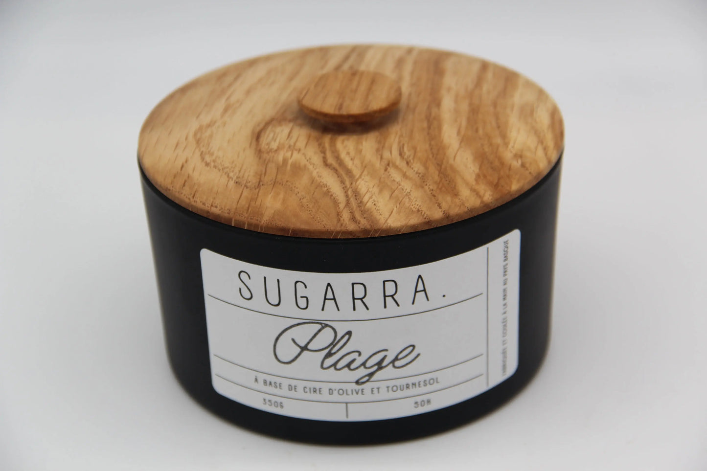 Bougie 350g avec couvercle en Chêne – Pièce n°07