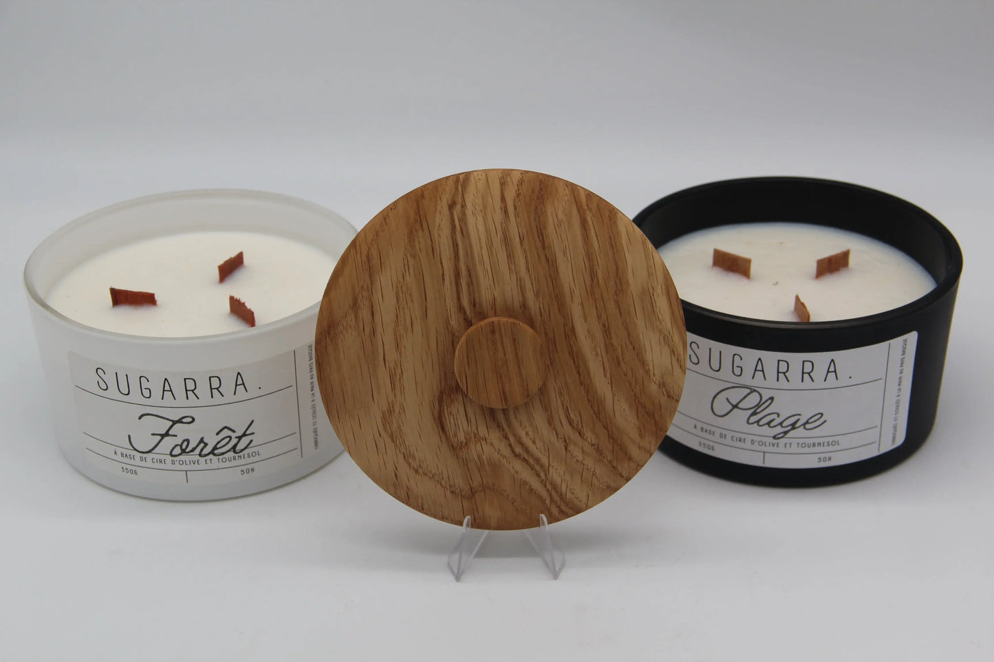 Bougie 350g avec couvercle en Chêne – Pièce n°07
