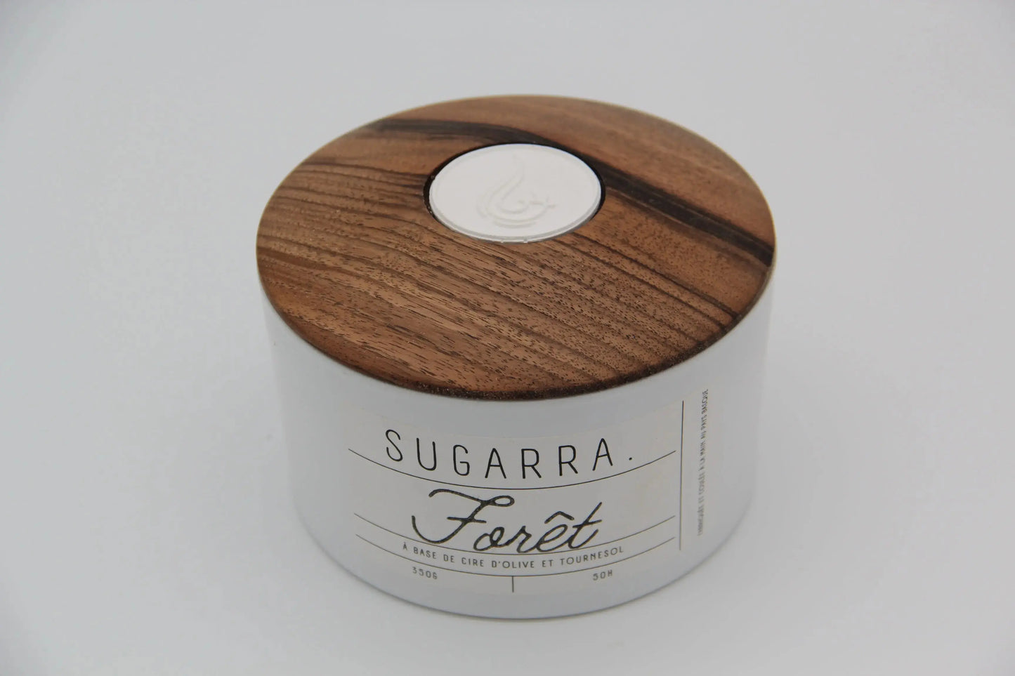 Bougie 350g avec couvercle en Noyer – Pièce n°06 Sugarra