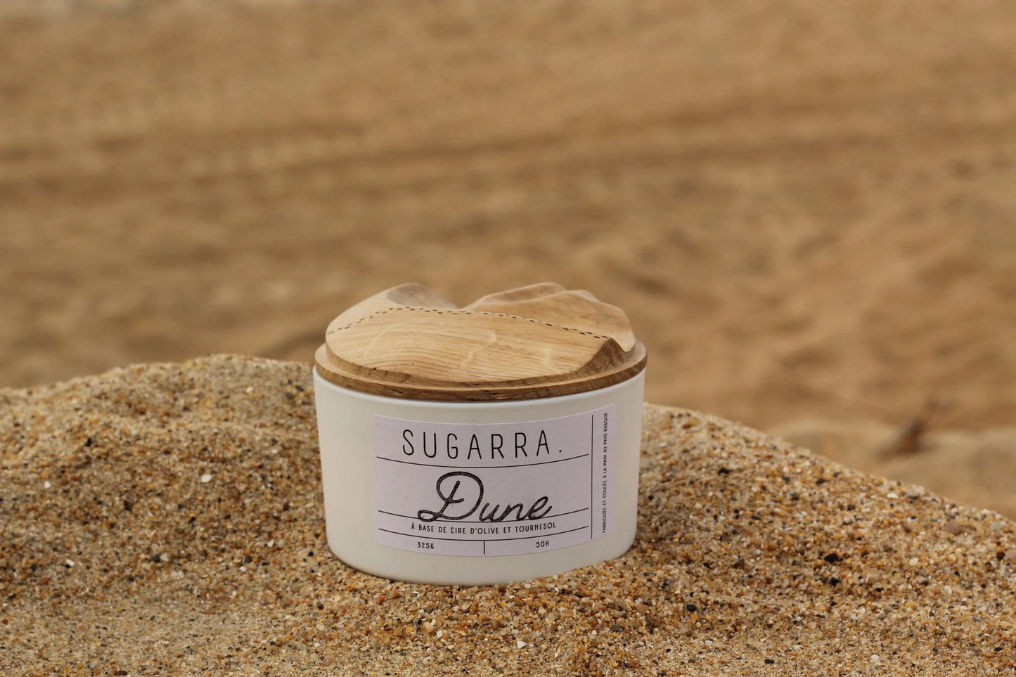 Bougie artisanale parfumée "Dune" avec couvercle sculpté à la main - 350 g Sugarra