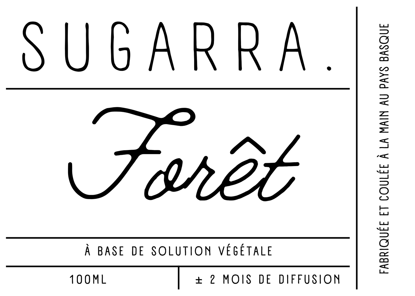 Diffuseur à tiges 100 ml avec bouchon en Bois spéciaux ( Erable échauffé ) - Pièce n°01 Sugarra