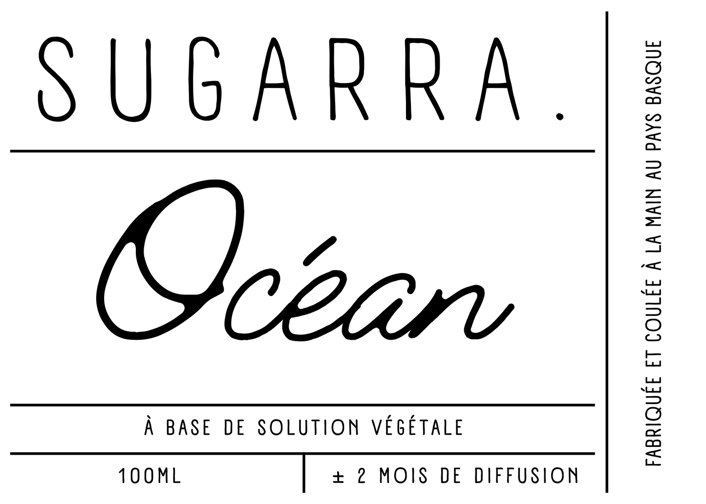Diffuseur à tiges 100 ml avec bouchon en Bois spéciaux ( Erable échauffé ) - Pièce n°01 Sugarra