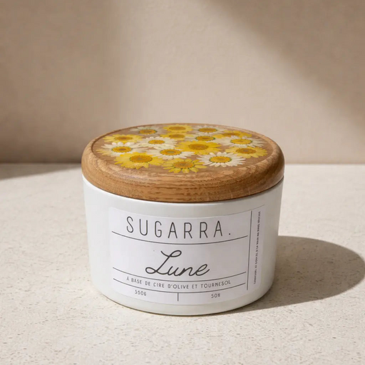 Bougie 350g avec couvercle Fleuris