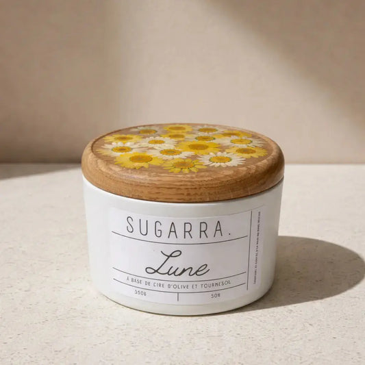 Bougie 350g avec couvercle Fleuris Sugarra