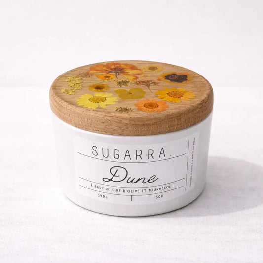 Bougie 350g avec couvercle Fleuris Sugarra