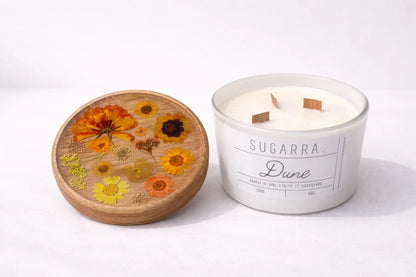 Bougie 350g avec couvercle Fleuris