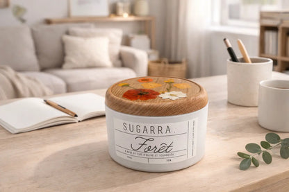 Bougie 350g avec couvercle Fleuris