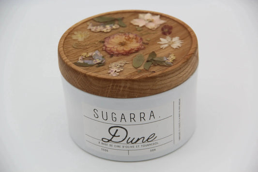 Bougie 350g avec couvercle Fleuris – Pièce n°01 Sugarra