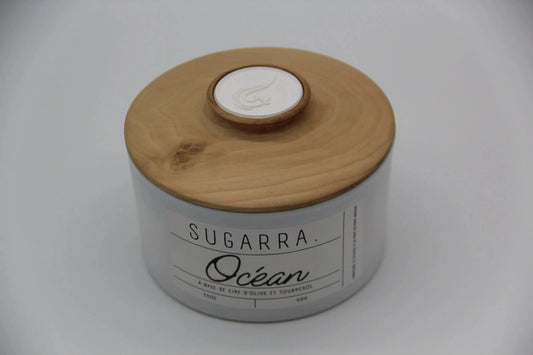 Bougie 350g avec couvercle en Chêne – Pièce n°01 Sugarra