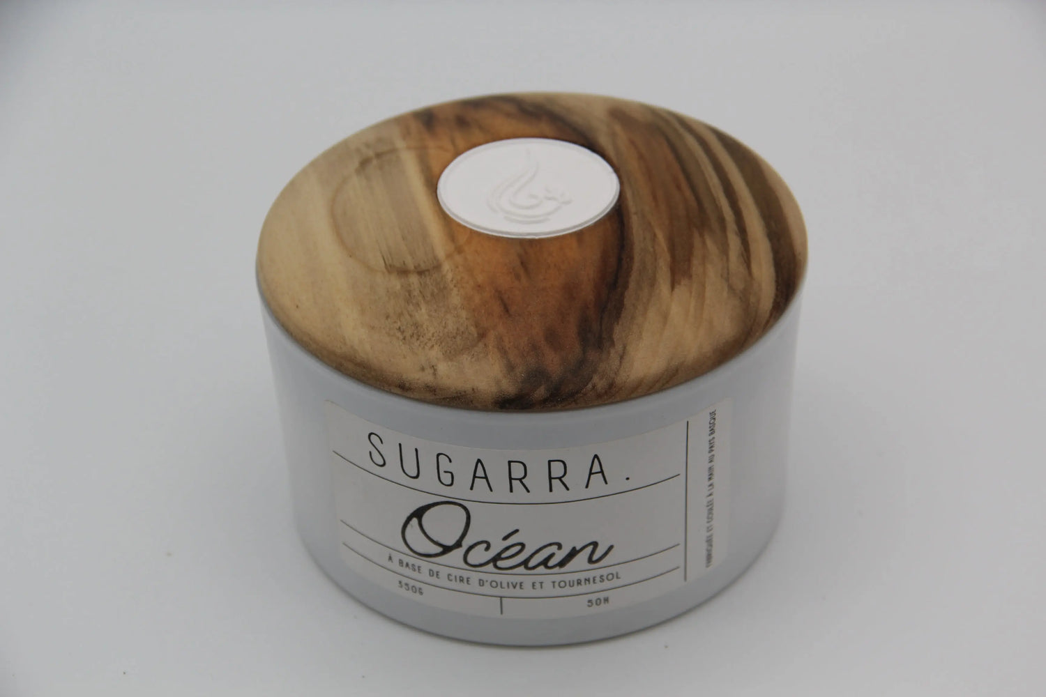 Bougie 350g avec couvercle en Bois spéciaux – Pièce n°03 ( Tulipier ) Sugarra