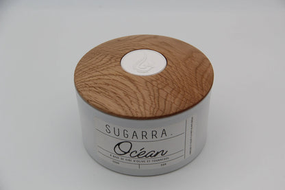 Bougie 350g avec couvercle en Chêne – Pièce n°03 Sugarra