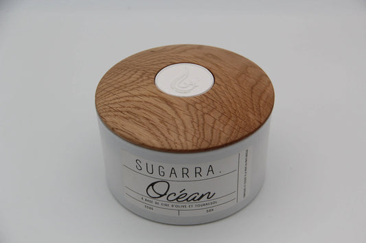 Bougie 350g avec couvercle en Chêne – Pièce n°03 Sugarra