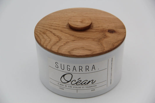 Bougie 350g avec couvercle en Chêne – Pièce n°05 Sugarra