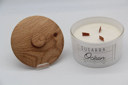Bougie 350g avec couvercle en Chêne – Pièce n°05 Sugarra