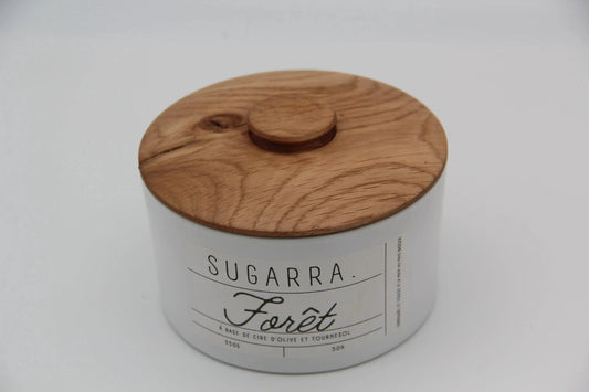 Bougie 350g avec couvercle en Chêne – Pièce n°05 Sugarra