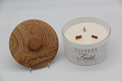 Bougie 350g avec couvercle en Chêne – Pièce n°02 Sugarra