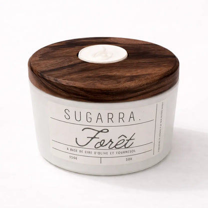 Bougie 350g avec couvercle en Noyer