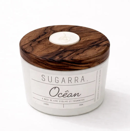 Bougie 350g avec couvercle en Noyer