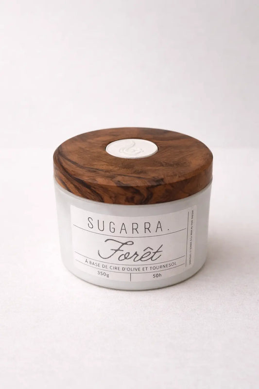 Bougie 350g avec couvercle en Noyer