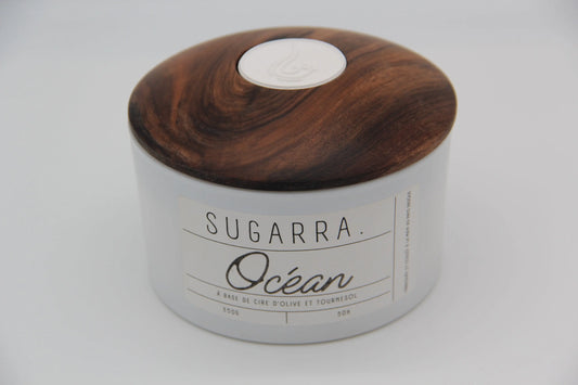 Bougie 350g avec couvercle en Noyer – Pièce n°06 Sugarra