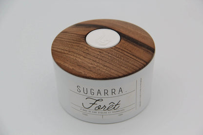 Bougie 350g avec couvercle en Noyer – Pièce n°06 Sugarra