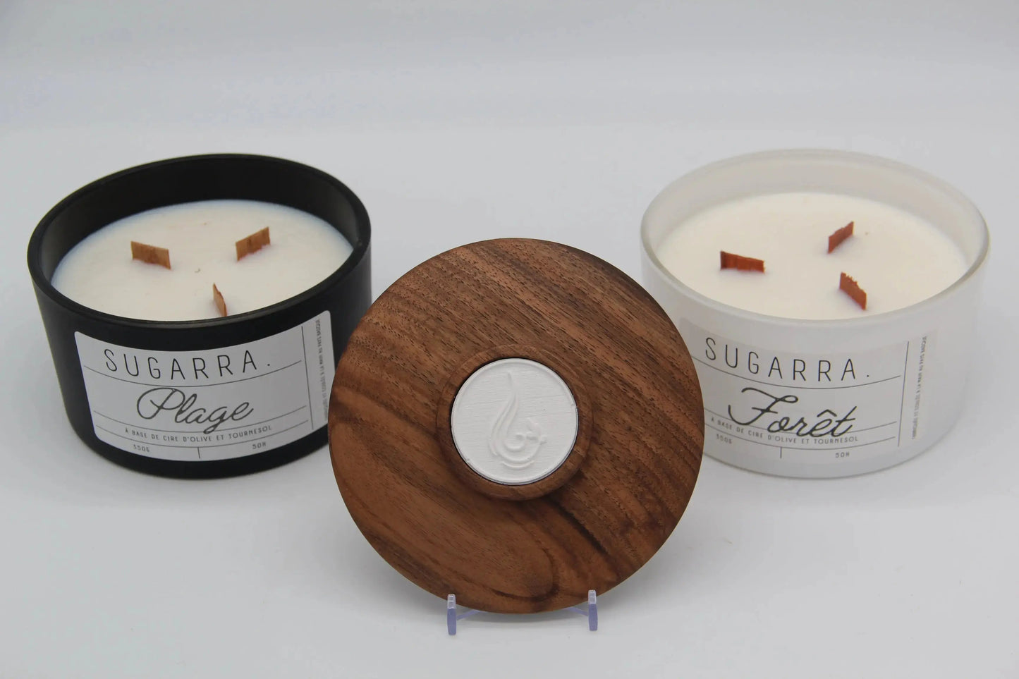 Bougie 350g avec couvercle en Noyer – Pièce n°10