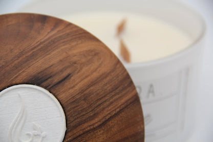 Bougie 350g avec couvercle en Noyer – Pièce n°11