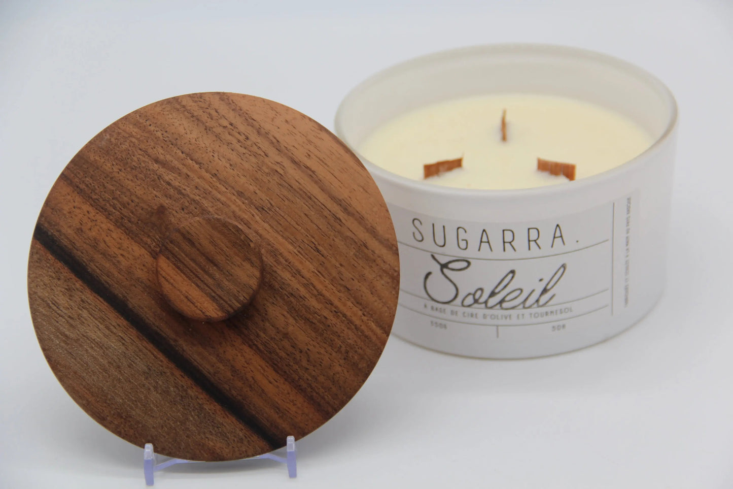 Bougie 350g avec couvercle en Noyer – Pièce n°13