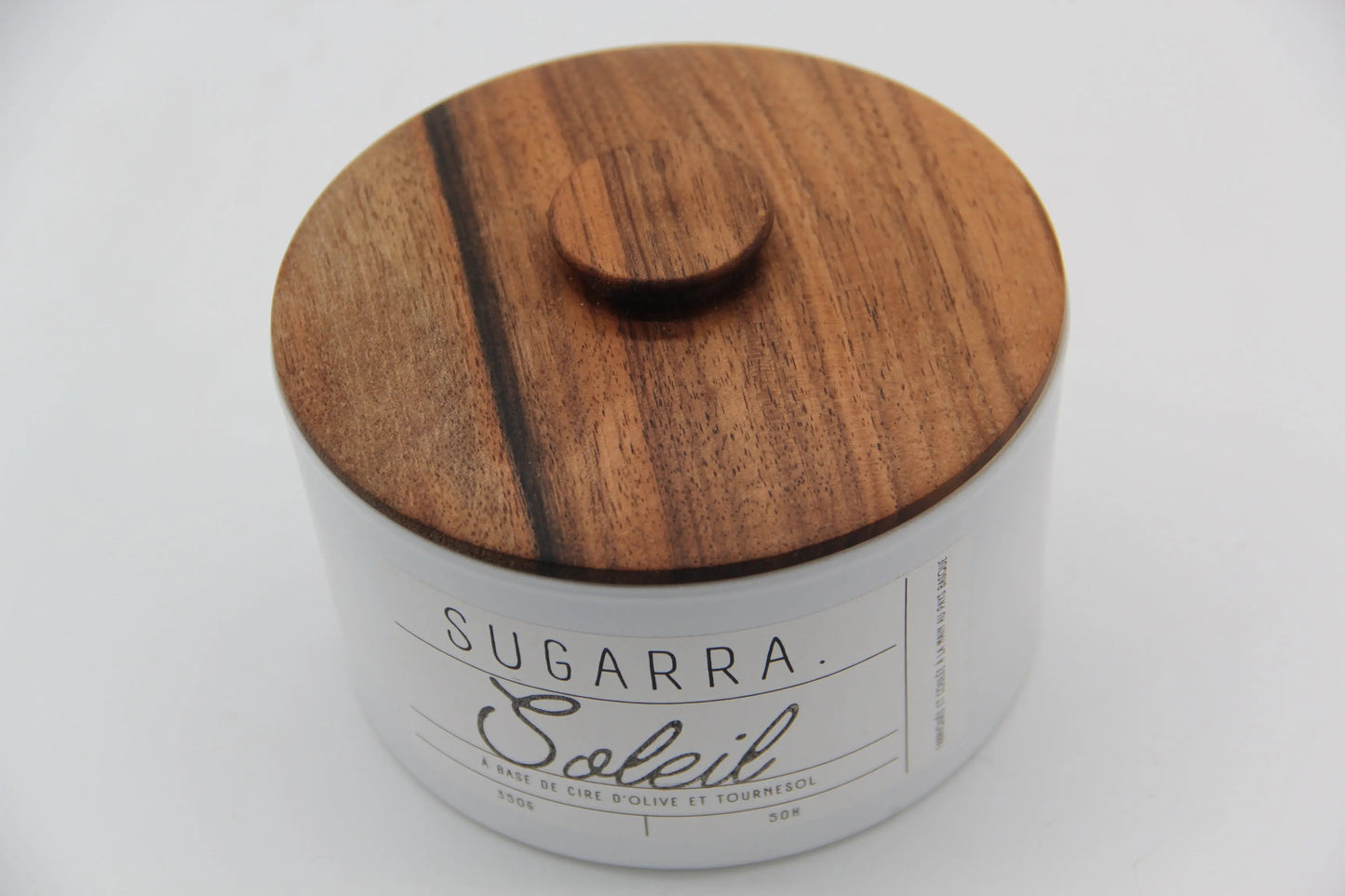 Bougie 350g avec couvercle en Noyer – Pièce n°13