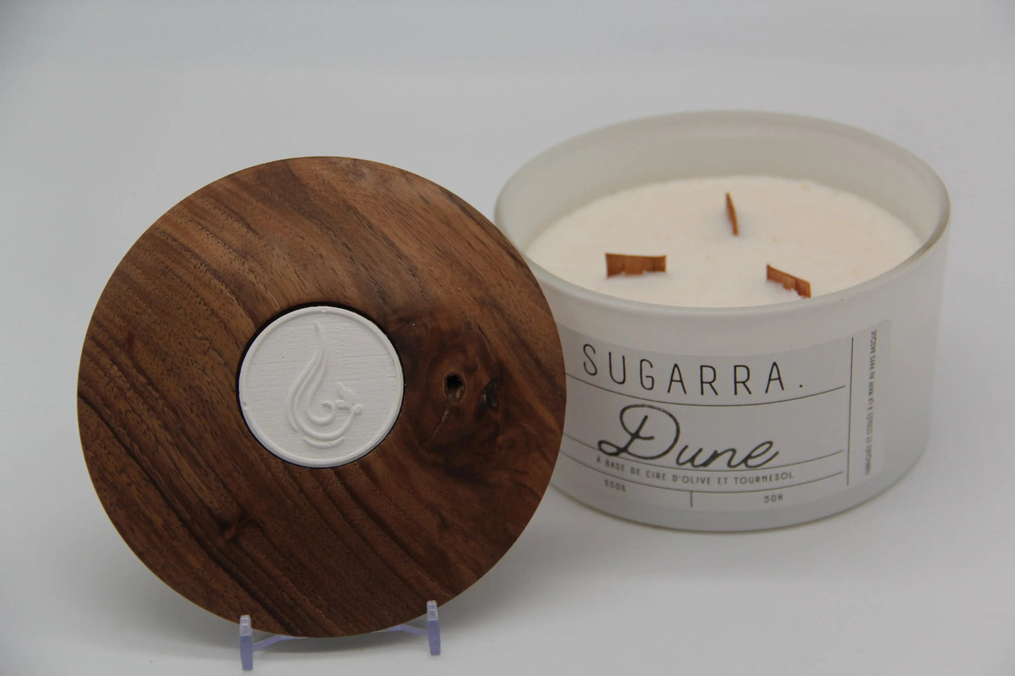 Bougie 350g avec couvercle en Noyer – Pièce n°15