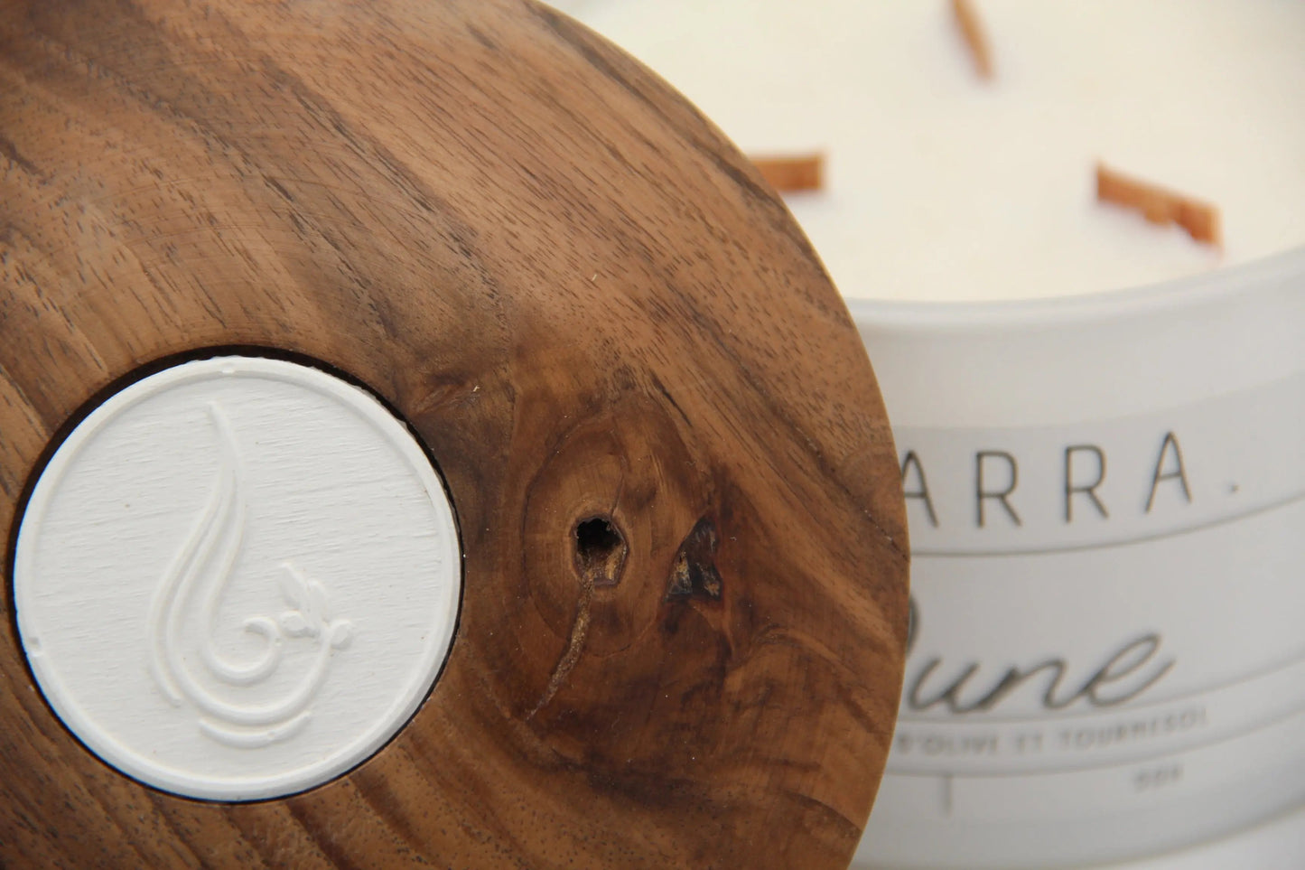 Bougie 350g avec couvercle en Noyer – Pièce n°15