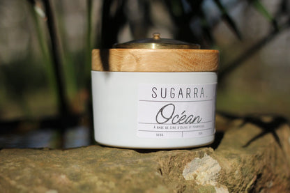 Bougie artisanale parfumée "Océan" avec couvercle Baromètre - 350 g Sugarra