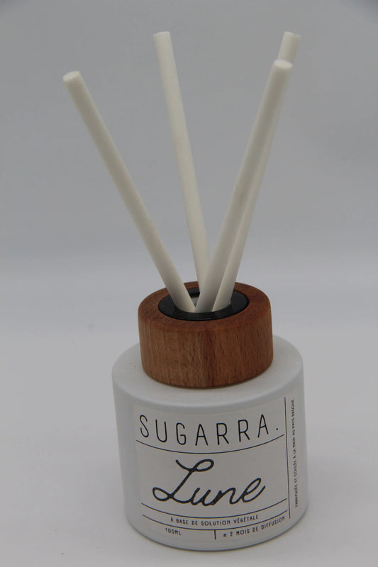 Diffuseur à tiges 100 ml avec bouchon en Bois spéciaux ( Hêtre Rouge ) - Pièce n°03 Sugarra