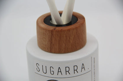 Diffuseur à tiges 100 ml avec bouchon en Bois spéciaux ( Marronnier Bleuté ) - Pièce n°05 Sugarra