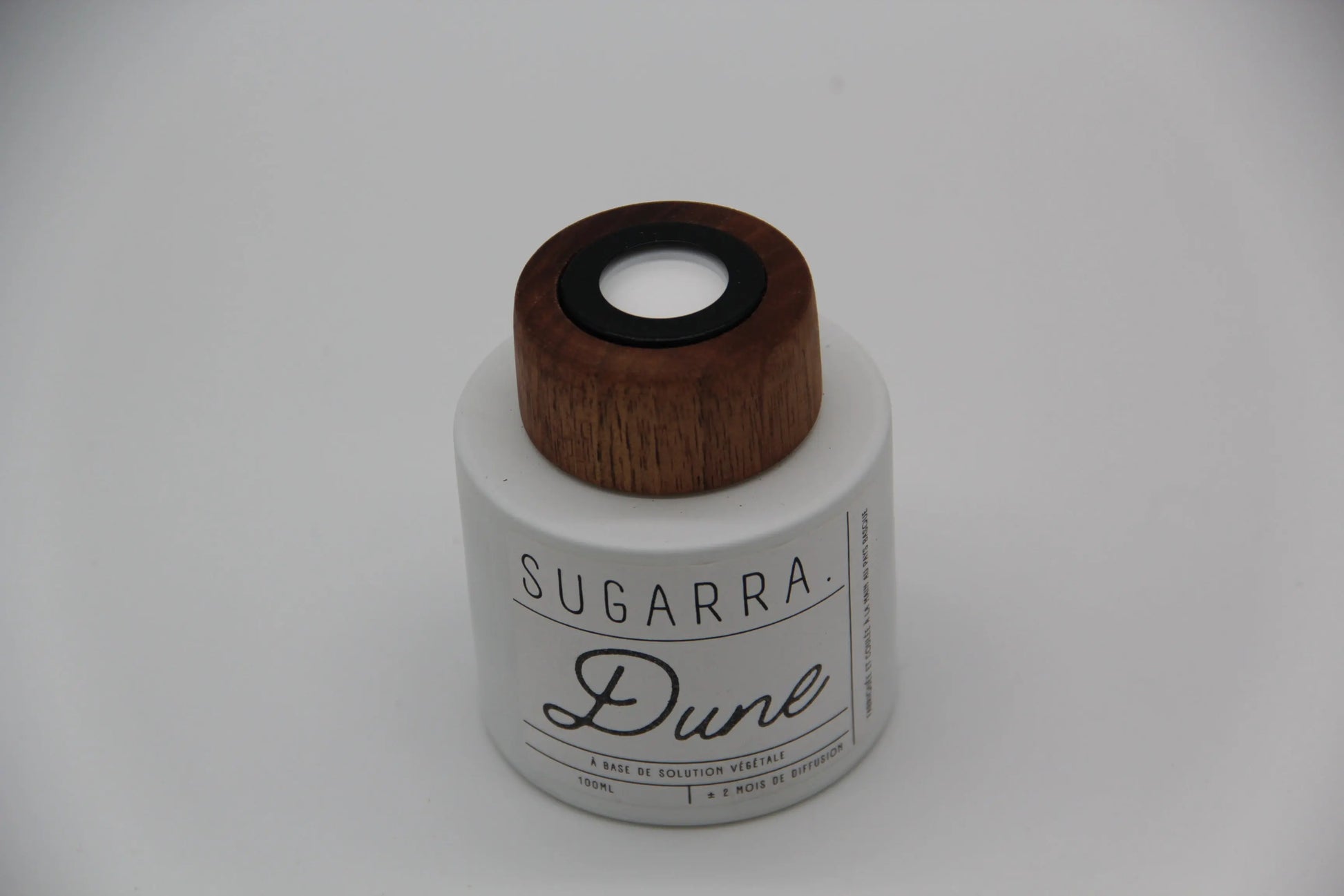 Diffuseur à tiges 100 ml avec bouchon en Noyer - Pièce n°01 Sugarra